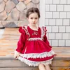 Mädchen spanische Kleider Kleinkind Mädchen Weihnachten Jahr rotes Kleid Taufe 1. Geburtstag Kleider Säugling Weihnachten Boutique Kleidung 210615