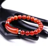 8mm Natural Stones Beaded Bracelets Tiger Eye Strands Bangles Healing Pink Crystal Precious Gemstone Fashion Women Mens Stretch Ro233I