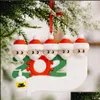 Christmas Decorations Festive Supplies Home & Gardenchristmas Ornament Diy Greeting Snowman With Mask Pandemic Xmas Tree Pendant Social Dist
