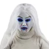 ハロウィーンココの恐ろしい不気味なゴースト出血コスチュームプロップラテックスラバー怖いゾンビマスク白髪の魔女のマスク