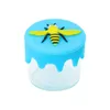 Honeybee Bouteille en verre avec capuchon en silicone Conteneur d'abeille en silicone de 8 ml contenants de cire antiadhésifs bocaux boîte de stockage d'outils dab pot de stockage d'huile couvercle porte-huile vape cosmétique