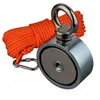 200kg Zweiseitige Entwurf superstarker Salvage-Magnet Neodym N52 starke Suche angelbaummagneten Seil Eyebolt Metall Hold