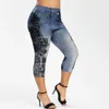 Pantaloni in denim stampato colorato Jeans donna Leggings Pantaloni a vita alta Pantaloni Jeggings super elastici Plus Size S-3XL 210515