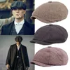 Män basker vintage sillben gatsby tweed peaky blinds newsboy hatt vår vinter platt toppade hatare snapback caps baseball diamant mitchell ness