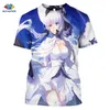 Sonspee Yaz Sıcak Seksi Vücut Karikatür Loli Tshirt Adam 3D Baskı Anime Oyunu Azur Lane T Gömlek Kadın Spor Giyim Harajuku Tarzı üst X0621