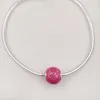 Essence-Serie FREEDOM Transparent Cerise Emaille Clear CZ Pandora Charms für Armbänder DIY Schmuckherstellung Lose Perlen 925 Silber Schmuck Großhandel 796083EN117