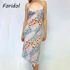 花柄プリント夏のドレス女性ストラップパープルノースリーブカジュアルBoho Maxi Beach Sundress 210427