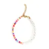 Link, Chain LOVOACC Summer Boho Handmade Multicolor Simulation Pearls Braccialetti con ciondoli in rilievo per le donne Gioielli con chiusura a leva in oro