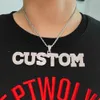 A-Z Custom Name Letters Hanger Cubic Zirkoon Kettingen Voor Mannen Vrouwen Goud Kleur Geplateerde Hip Hop Rock Sieraden