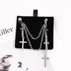 Överdriven korsklipp örhänge manschett One-Piece Piercing Tassel Pendant Clip-on Ear Smycken Punk örhängen för tjejer Kvinnor 1 stycke