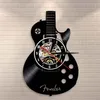 Gitara akustyczna Wall Art Clock Instrument Muzyczny Dom Wnętrz Wystrój Winylu Rekord Rock N Roll Prezent 211110