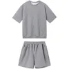 IEFB Korean Streetwear Fashion Short Sleeve T-shirt Three Dimensional Embossed Summer Twp Pieces Set + Causal Shorts Suit 9Y7248 210524