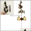 Dekorativa Objekt Figuriner Anents Décor Hem Garden1PC Tecknade Katter Chimes Retro Koppar Vindkamp Vägg Hängande Dekoration Hängsmycke Drop d