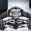 2021 Lige Top Luxury Automatic Mechanical Men's Watch Ny design Personlighet Fashion Watch Mäns Rostfritt Stål Armbandsur + Box Q0902