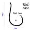 50st 80 Högkol rostfritt stål kemiskt skärpat bläckfisk Circle Ocean Fishing Hooks 7385 Fish Hook9912692