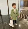 2021 Rejilla de invierno Chaquetas Chicos Niñas Lana Lana Doble Baby Boy Boy Trench Abrigo Lapel Autumn Niños Outerwear Outerwear Abrigos Abrigo de lana abrigo