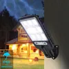 Lampe solaire d'extérieur avec 3 modes d'éclairage, étanche, capteur de mouvement, éclairage de sécurité pour jardin