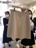 Korobov Vita alta A-Line Minigonne estive Stile preppy coreano Solid Faldas Mujer Gonna Harajuku vintage Femme 2a527 210430