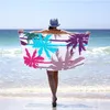 Nouvelle serviette de plage à l'impression numérique rectangulaire 70 * 150 cm serviettes de bain en microfibre motif de feuilles coussin en bord de mer Pique-nique extérieur camping xg0402