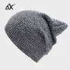 Woman's Hats Winter Breathable Cap Warm Ribbed Long Beanies Winter Hat For Men Unisex Skull Cap Brimless Corros Y21111