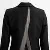 spring small suit jacket for famale design niche back hollow split tassel black loose blazers YJ912 210421