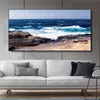 Pintura en lienzo de paisaje de playa, decoraciones interiores, imágenes artísticas de pared de puente de madera para sala de estar, decoración del hogar, impresiones de atardecer de mar 241q