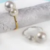 Pearl Napkin Ring Holder NapkinRing Wed Silver Gold Color for Wedding Table Decoration WLL1009