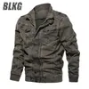 Mäns Jackor Blkg Militär Jacka Män Höst Windbreaker Jeans Coat Ren Bomull Denim Stor Storlek 5XL 6XL Chaqueta Hombre