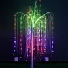 1.5M 2.1M RGB illuminato salice piangente luce natalizia luce fata luce della stringa dell'albero di salice per decorazioni da giardino per feste all'aperto