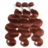 Body Wave Brasilian Bundles Non Remy 3/4pcs Pre Colored #33 Brown Human Hair Weave Extensions