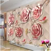 in reliëf pioenwallpapers bloeiende 3d achtergrondmuur modern behang voor woonkamer