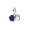 Memnon biżuteria S925 Srebro musujące Asymmetric gwiazdkowe i Crescent Moon Charm Pokój Dynda Drzewo Galaxy Księżyc Charms DIY Ladies Bransoletka Naszyjnik