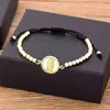 Nouveau classique 9 styles vierge mary bracelets pour femmes cristal or chrétien ajustable ajustable cuivre cz perle bijoux