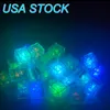 Verlicht ijsblokjes, multi -kleuren LED Icee Cubes voor drankjes met veranderende lichten, herbruikbare gloeiende flitsende club bar feestje bruiloft decor us usa stock