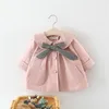 Cute Girls Bow Tie Trench Coats 2020 Children Boutique Clothing Korean Stylish 1-4T Gilrs Long Sleeves Thin Outerwear Jackets