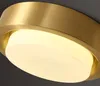 Simple post-modern retro copper Lights ceiling lamp round bedroom room balcony aisle porch