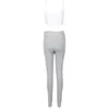 Kyliejenner Cotton Sports Due pezzi Gymwear Designer Fashion Cinghie senza spalline Elastico in vita Crop Top Legging Pants Set 211105