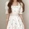 白いレースパーティードレス女性夏のデザイン花刺繍ビンテージElegant Chic Vestidos 14394 210512