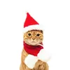 مرح عيد الميلاد لطيف الكلب الملابس الصغيرة أفخم سانتا قبعة وشاح الملابس عيد الميلاد الديكور جرو هريرة القط كاب سعيد السنة الجديدة هدية مستلزمات الحيوانات الأليفة الملحقات JY0708