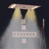 Juego de ducha de lluvia marrón 70x38 cm LED Baño termostático Sistema combinado
