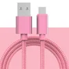 1M 2M Lenth Nylon Fabric Wrapping Fast Charging 3A USB to Type-C Micro-USB Data Cable for Samsung Huawei Xiaomi OPPO VIVO