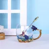 Becher 320ml Kreative Email Farbe Wasser Tasse Tee Haushalt Hohe Temperaturresistente Kristallglas Set Geschenk