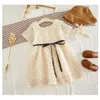 Moda Kız Gündelik Elbise Yaz Prenses Çocuklar Katı Elbiseler Çocuk Klasik Doğum Günü Tatil Giysileri 3-7 Yıl Çocuklar için Q0716