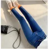 Winter dikke fleece jeans voor vrouwen strekken warme mager denim fluwelen potlood vrouw vrouwelijk broek plus maat 210608