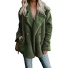 Autumn Teddy Coat Women Faux Fur Female Thick Warm Plush Jacket Long Sleeve Winter 211124