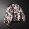 Spring Creative Sport Character Bomber Outfit Jacket Men Zipper Stand Collar Vingtage Floral Printed Men's Jackets