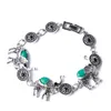 Örhängen Halsband Retro Tibetansk Silver Turkos Elephant Pendant Drop Bracelet Smycken Sets