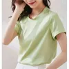 Été Plus Taille 3XL Casual Soie À Manches Courtes Femmes Satin Blouse Lâche Dames Tops O-cou Vêtements Blusas 13879 210417