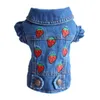 Fashion Cowboy Dog Jacket Primavera Denim Vestiti per cani Gilet Abbigliamento per cuccioli per cani Chihuahua Yorkies Jeans casual Costumi per animali domestici 211007