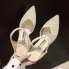 Scarpe eleganti Tacchi alti Bling Mules Sandali Donna Estate Moda Tacco a spillo Scivoli in gelatina Vacanza Casual Colore misto